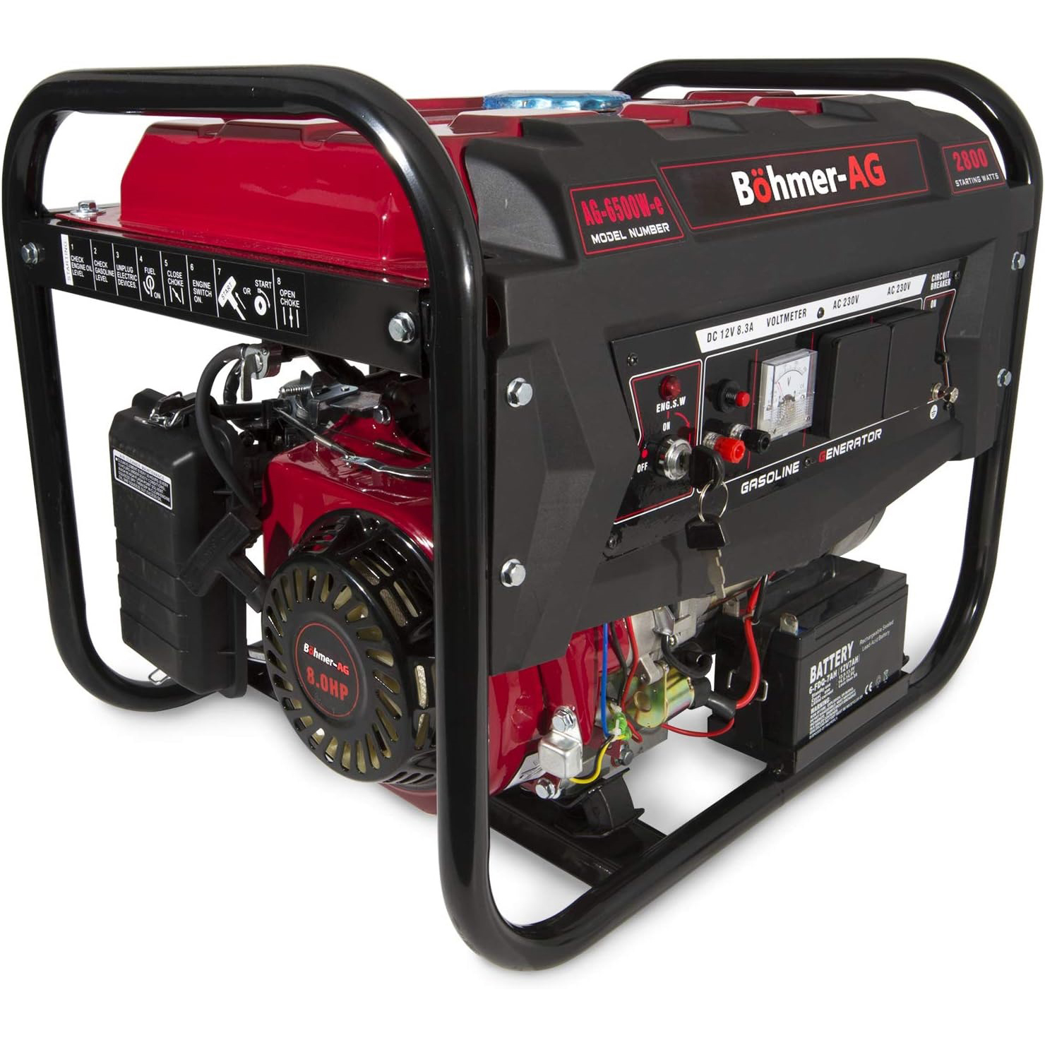 Bohmer-AG 6500W-e Generator battery replacement